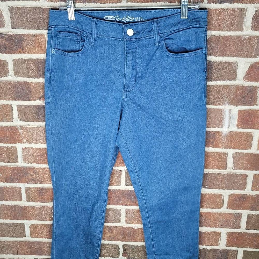 Old Navy Rockstar Women Denim Jeans Mid Rise Jeggings Skinny Modern Size 12